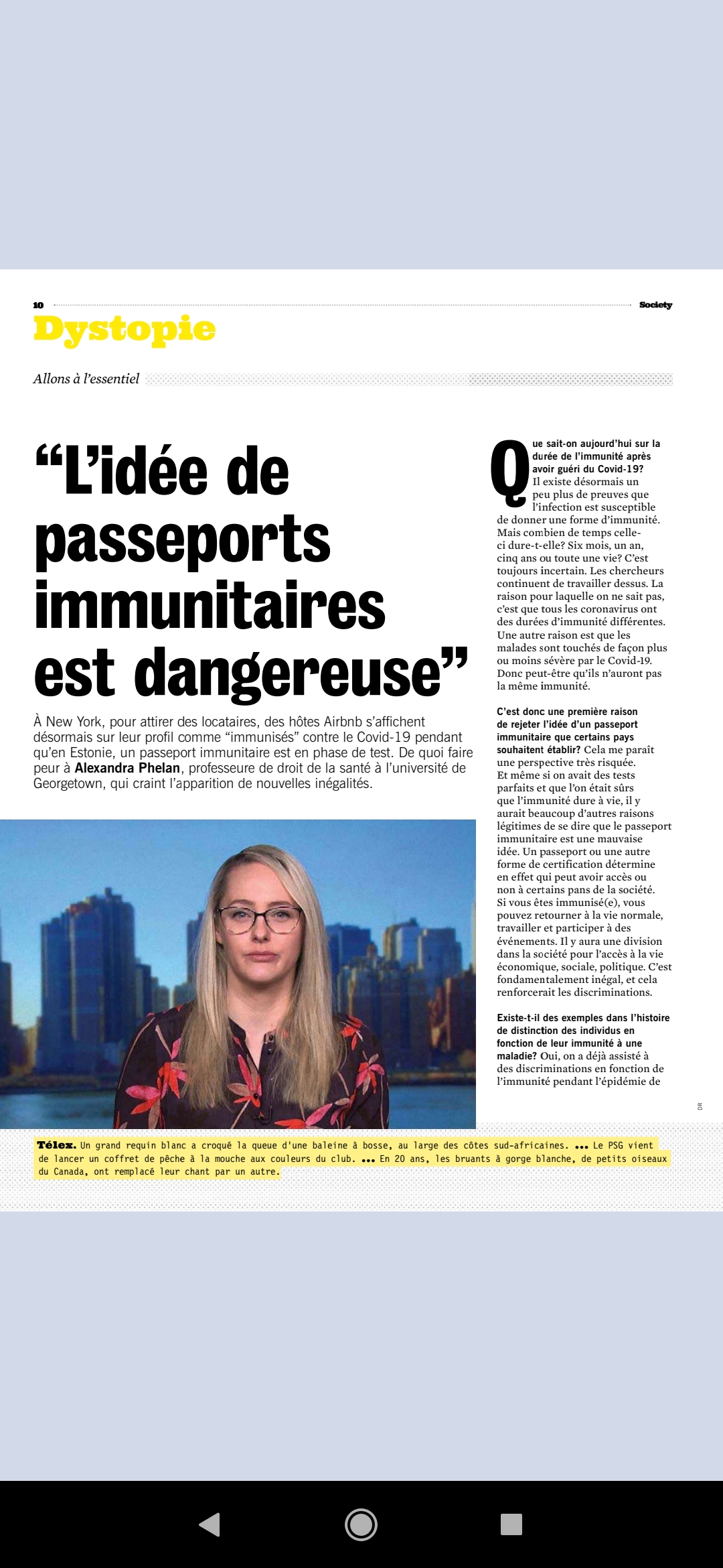 Mode article sur la page