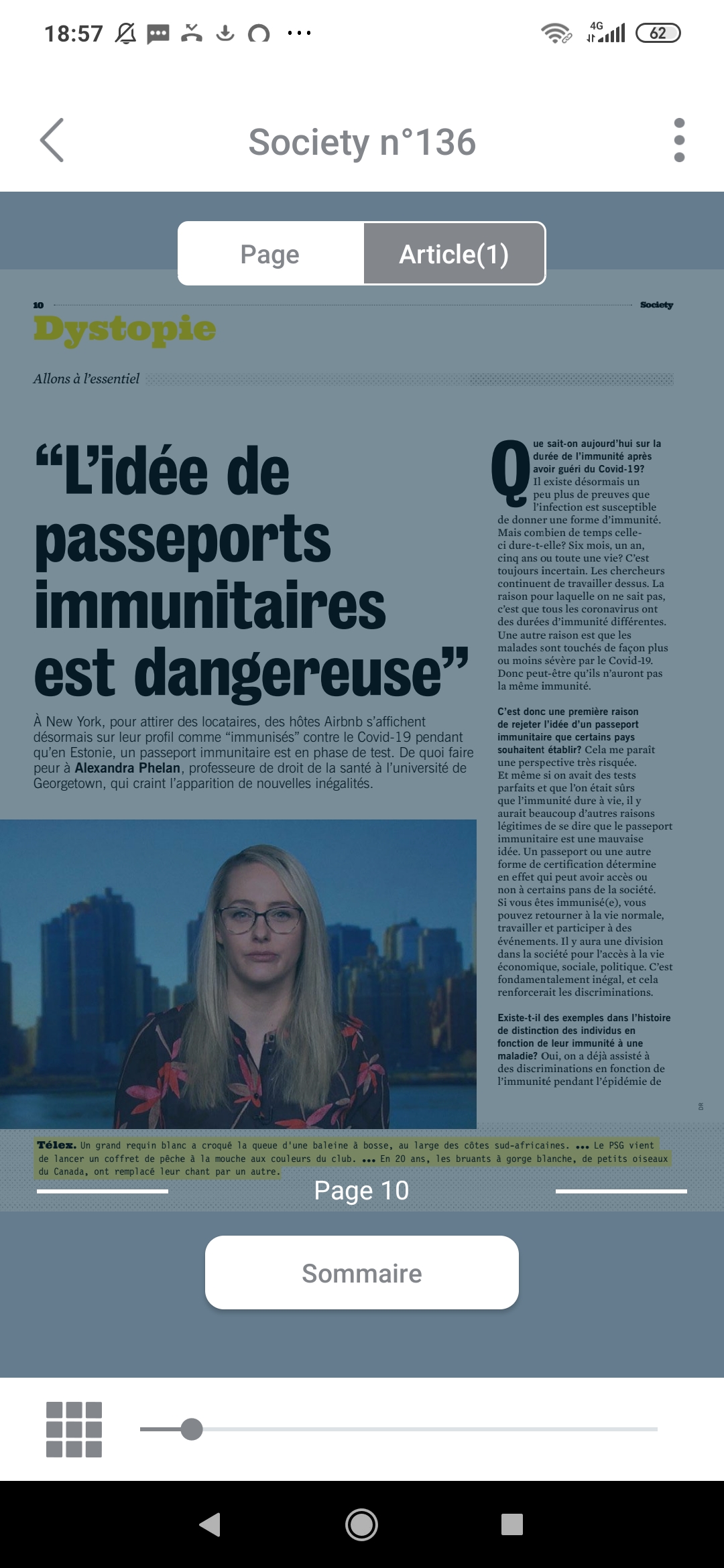 Indicateur de mode article